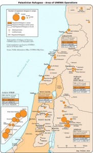 Mappa dei campi profughi palestinesi