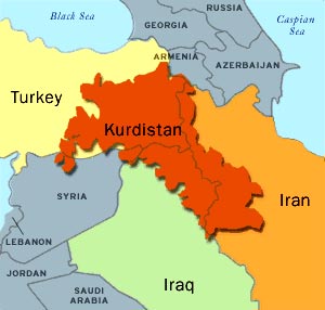 La mappa del Kurdistan...