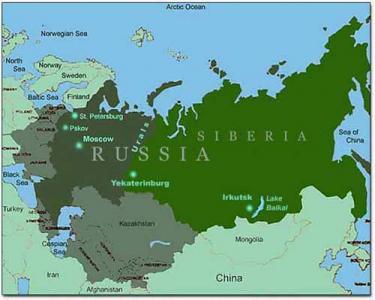 Una mappa della Russia