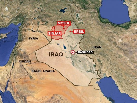 Dove si trova la regione yazida del Sinjar