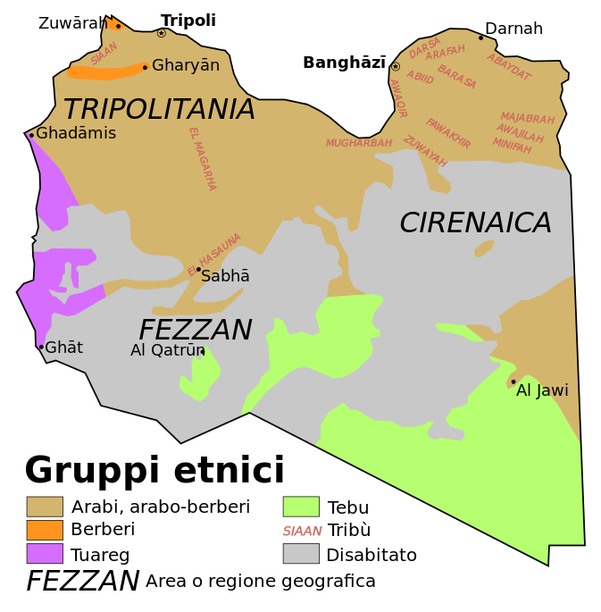 Mappa etnica della LIbia